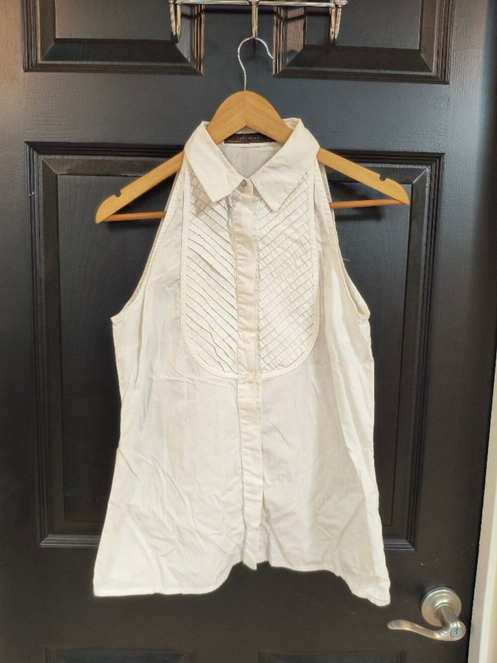 White Cotton Vest - Zara Woman (L)